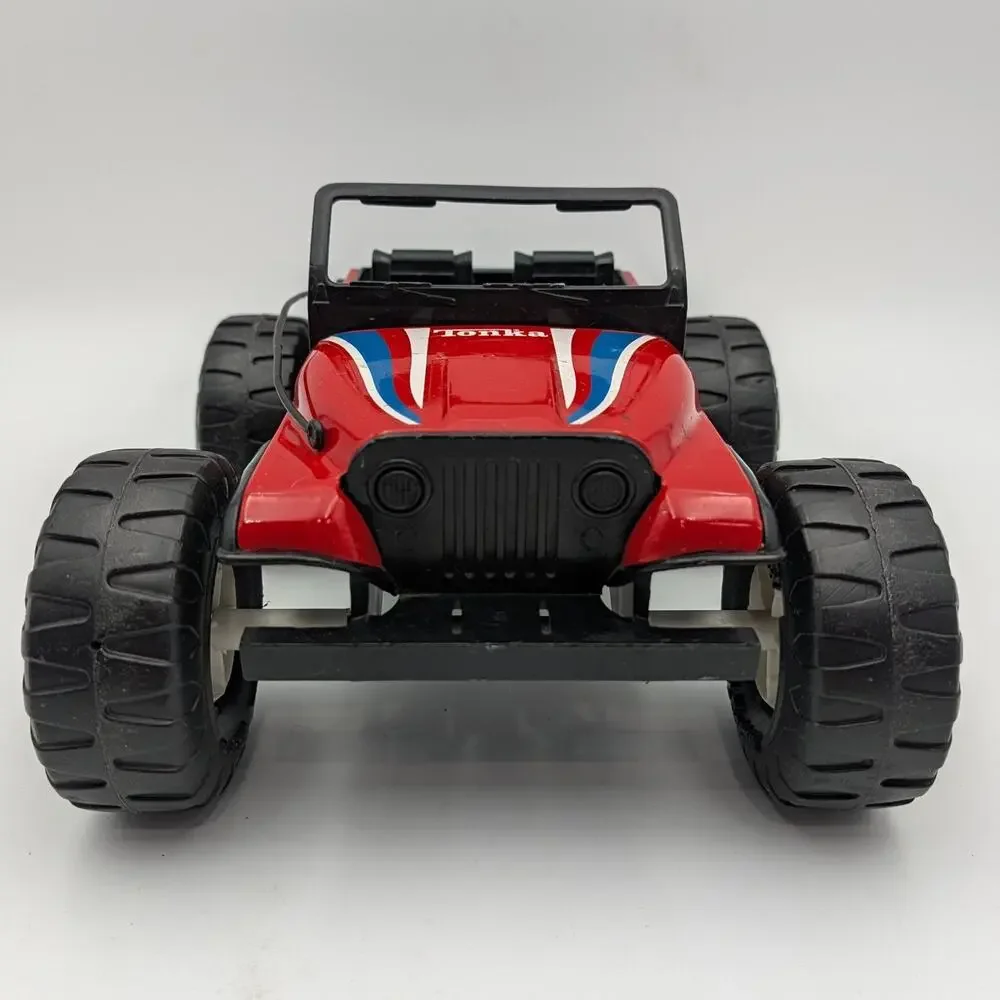Vintage Tonka Red Jeep Truck Off-Road Dune Buggy Diecast Steel Toy Vehicle USA